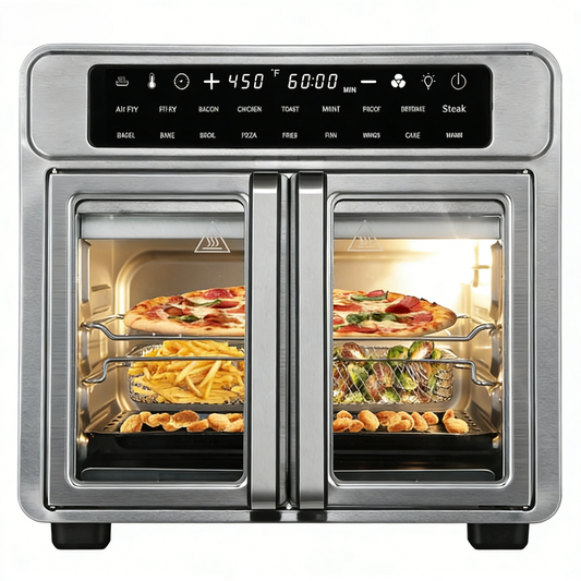 Heißluftfritteuse mit Doppeltür (French Door), 26 Qt – Tischgerät mit LED-Display