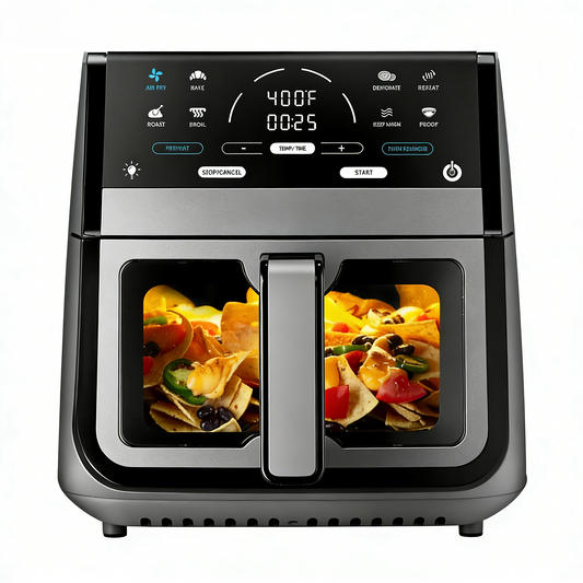 8-in-1 Elektro-Heißofen mit digitalem LED-Touchscreen, Sichtfenster, 1500 W